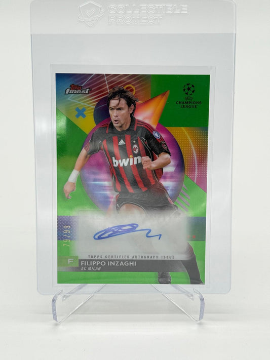 2023-24 Topps UCC Finest Filippo Inzaghi Green Refractor Auto 79/99