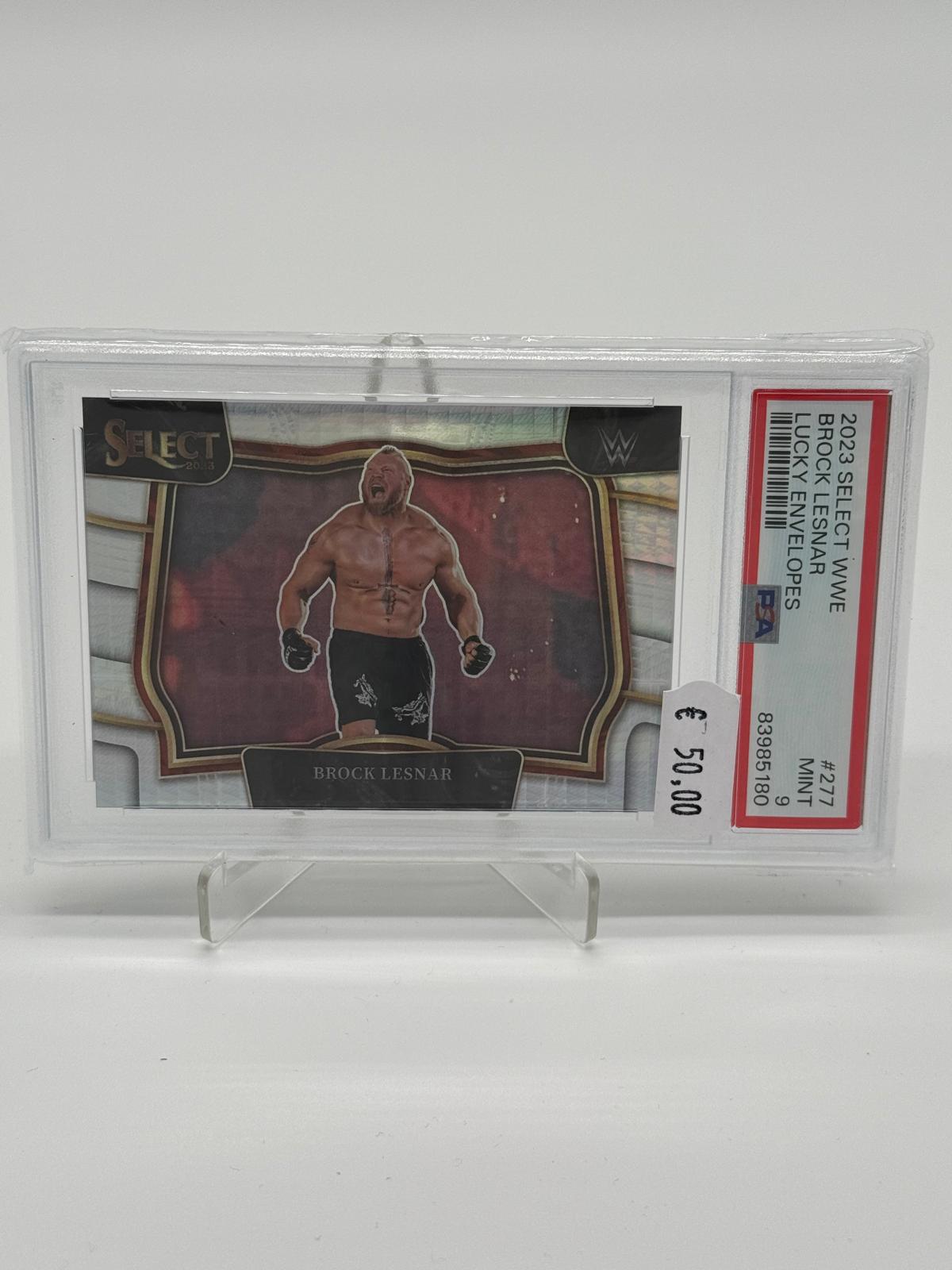 2023 Panini Select WWE Brock Lesnar Lucky Envelopes /8 PSA 9