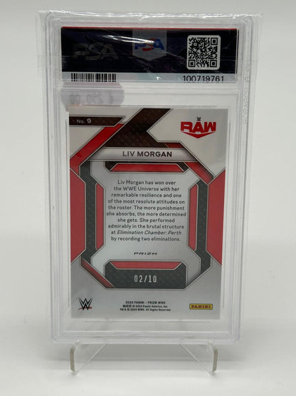 2024 Panini Prizm WWE Liv Morgan Emergent Gold Prizm /10 PSA 10