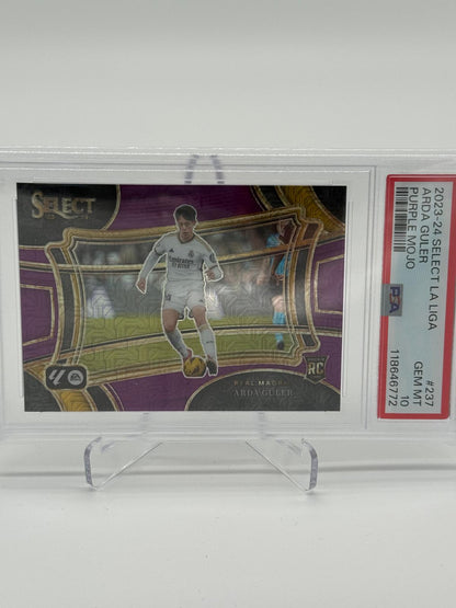 2023-24 Panini Select La Liga Arda Güler RC Purple Mojo PSA 10