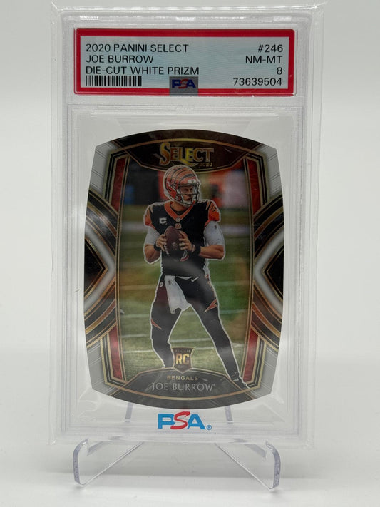 2020 Panini Select Die Cut White Prizm  Joe Burrow PSA 8 Rookie