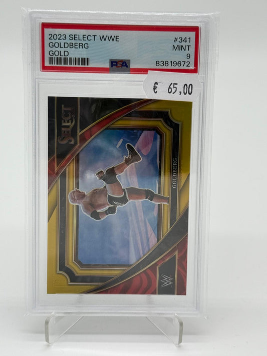 2023 Panini Select WWE Goldberg Gold /10 PSA 9