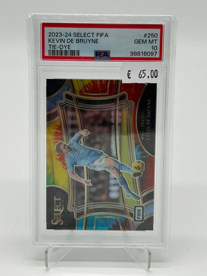 2023-24 Panini Select FIFA Kevin de Bruyne Tie-Dye /30 PSA 10