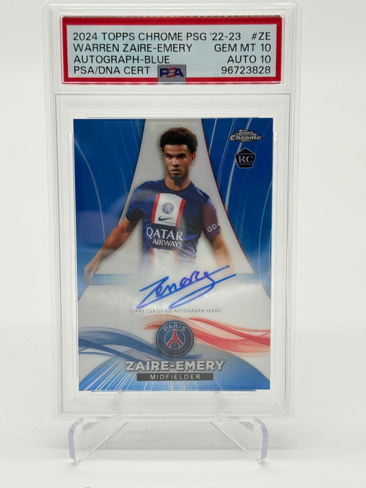 2024 Topps Chrome PSG Warren Zaire-Emery Auto /35 PSA 10 AUTO 10
