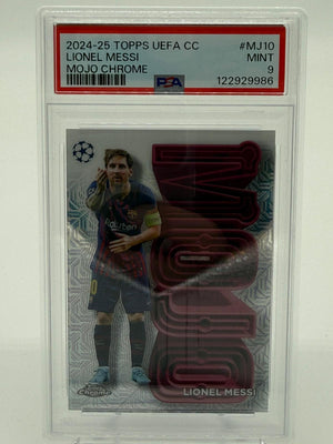 2024-25 Topps Chrome UEFA Lionel Messi Mojo Chrome PSA 9