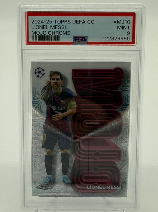 2024-25 Topps Chrome UEFA Lionel Messi Mojo Chrome PSA 9