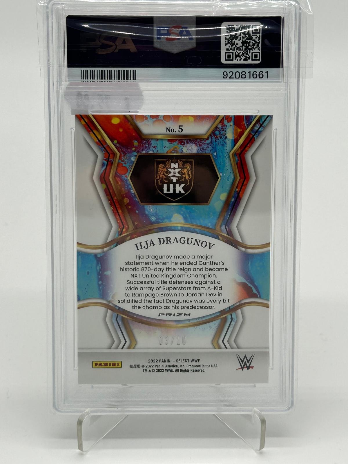 2022 Panini Select WWE Ilja Dragunov Gold Prizm /10 PSA 10