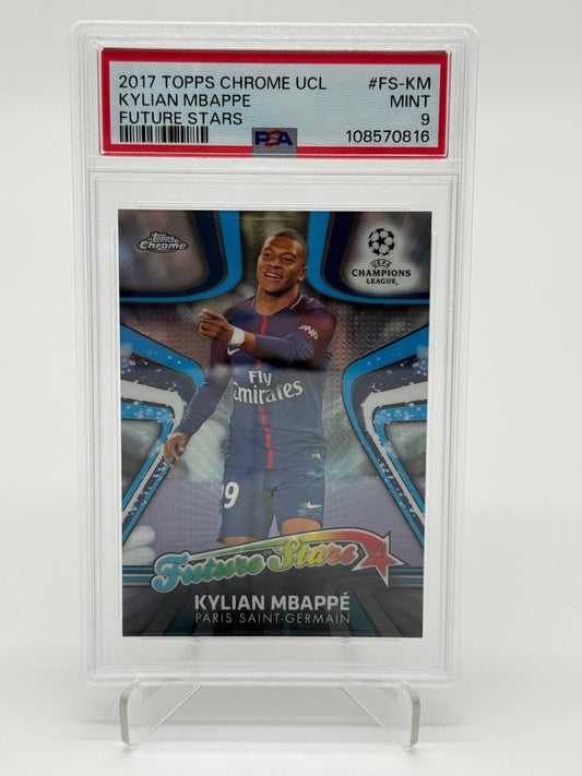 2017 Topps Chrome UCL Kylian Mbappe RC Future Stars PSA 9