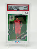 2020-21 Topps Chrome UCL Sapphire Dominik Szoboszlai Green /75 PSA 10