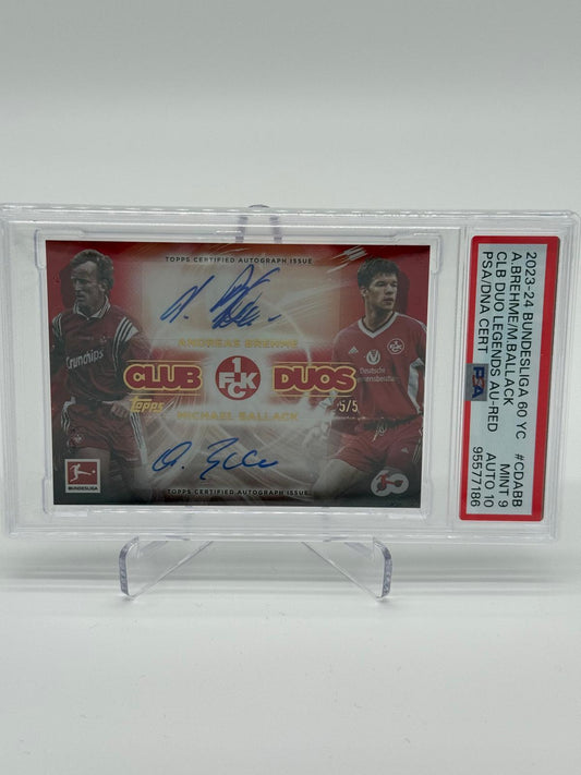 2023-24 Topps 60 Jahre BL Brehme/Ballack Dual Auto /5 PSA 9 Auto 10