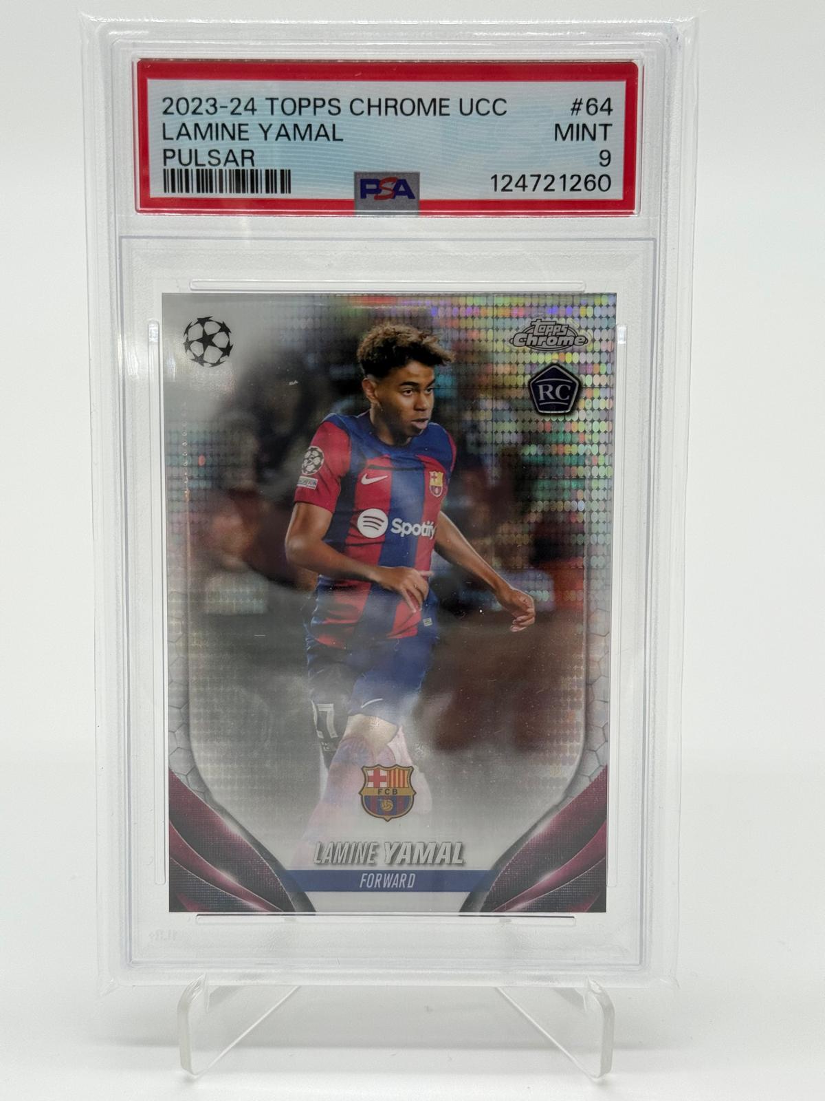 2023-24 Topps Chrome UCC Lamine Yamal Pulsar PSA 9