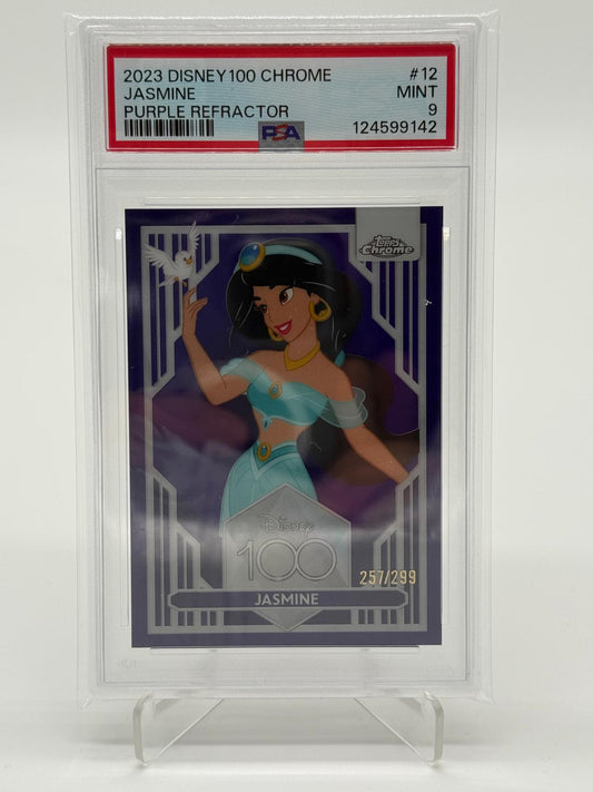 2023 Topps Disney 100 Chrome Jasmine Purple /299 PSA 9