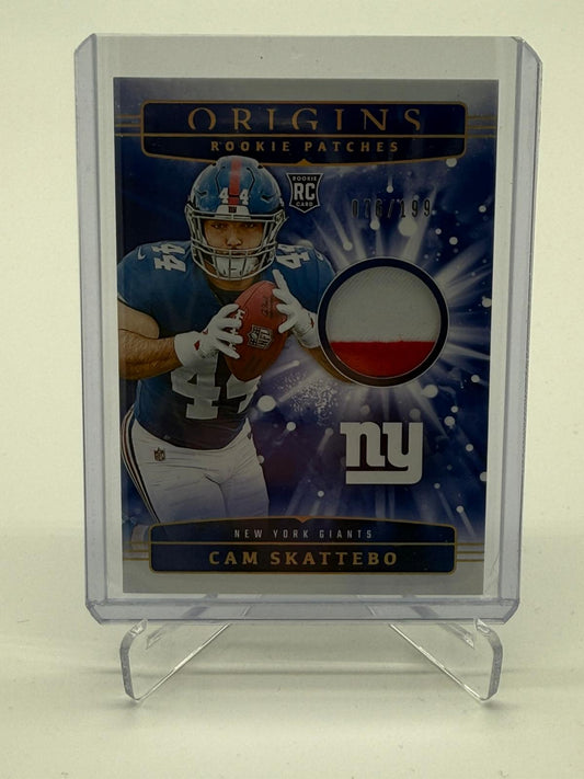 2025 Panini Origins Football Cam Skattebo RC Patch 076/199