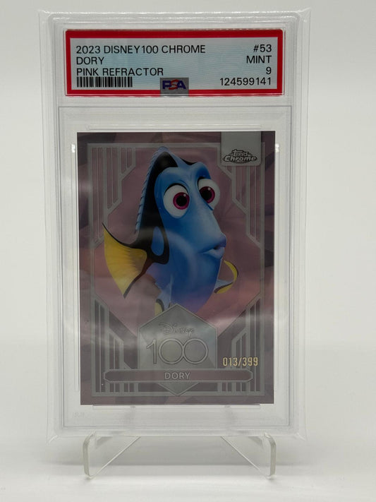 2023 Topps Disney 100 Chrome Dory Pink /399 PSA 9