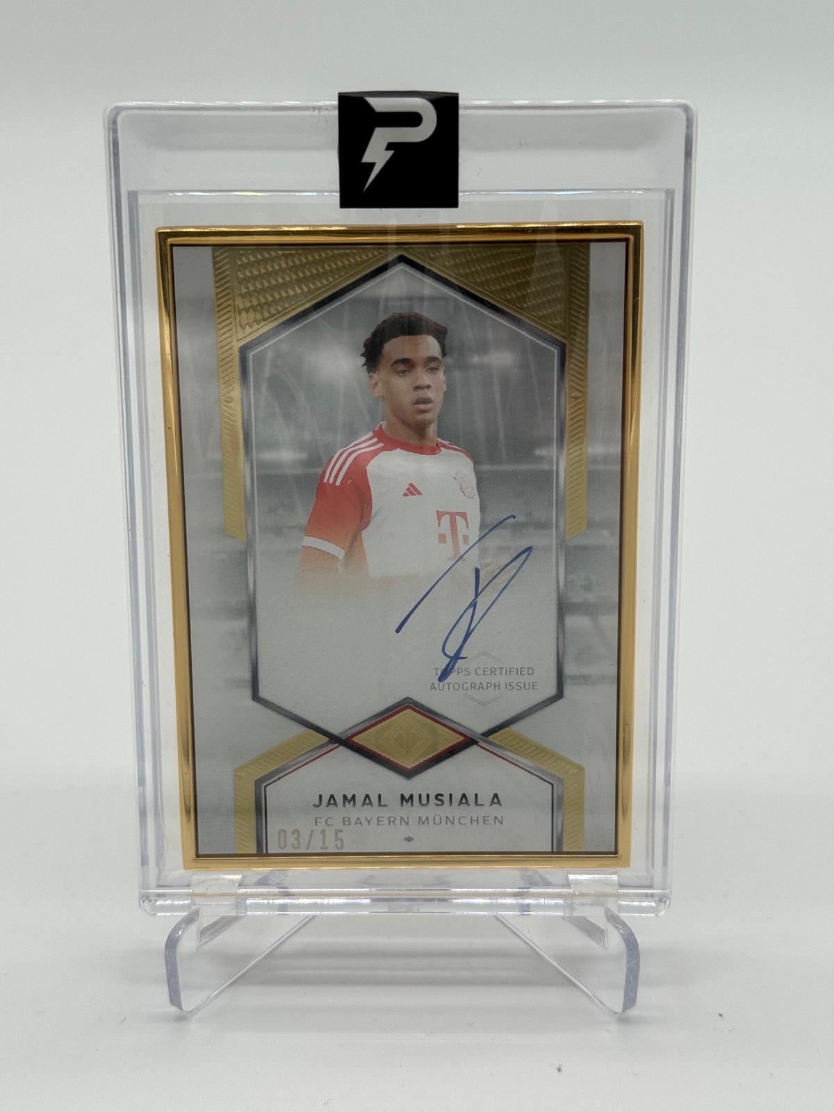 2023-24 Topps Bayern Transcendent Jamal Musiala On Card Auto /15