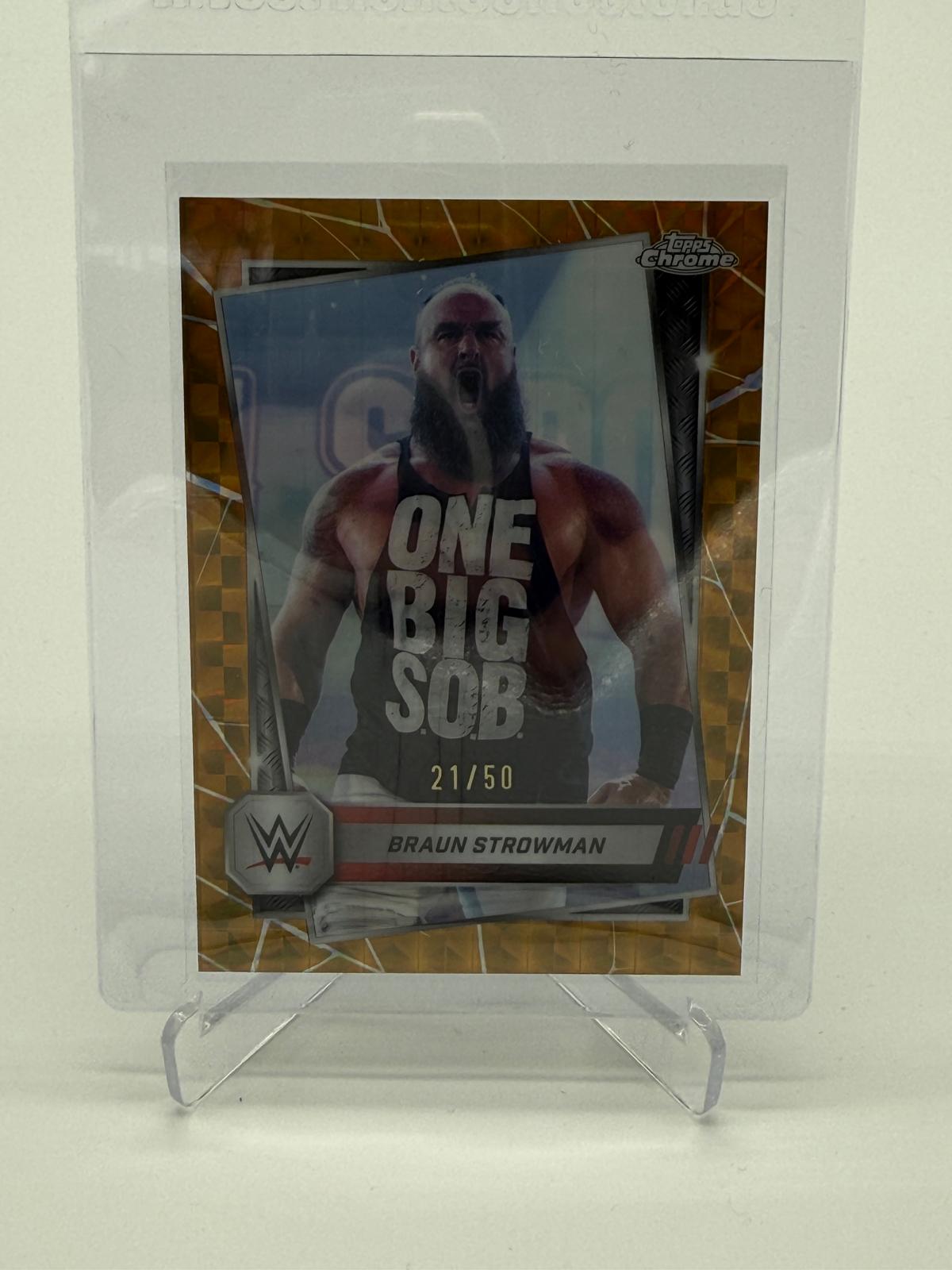 2025 Topps Chrome WWE Braun Strowman Gold Geometric /50