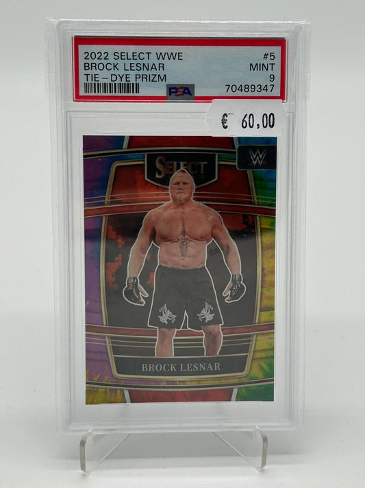 2022 Panini Select Brock Lesnar Tie - Dye Prizm /25 PSA 9