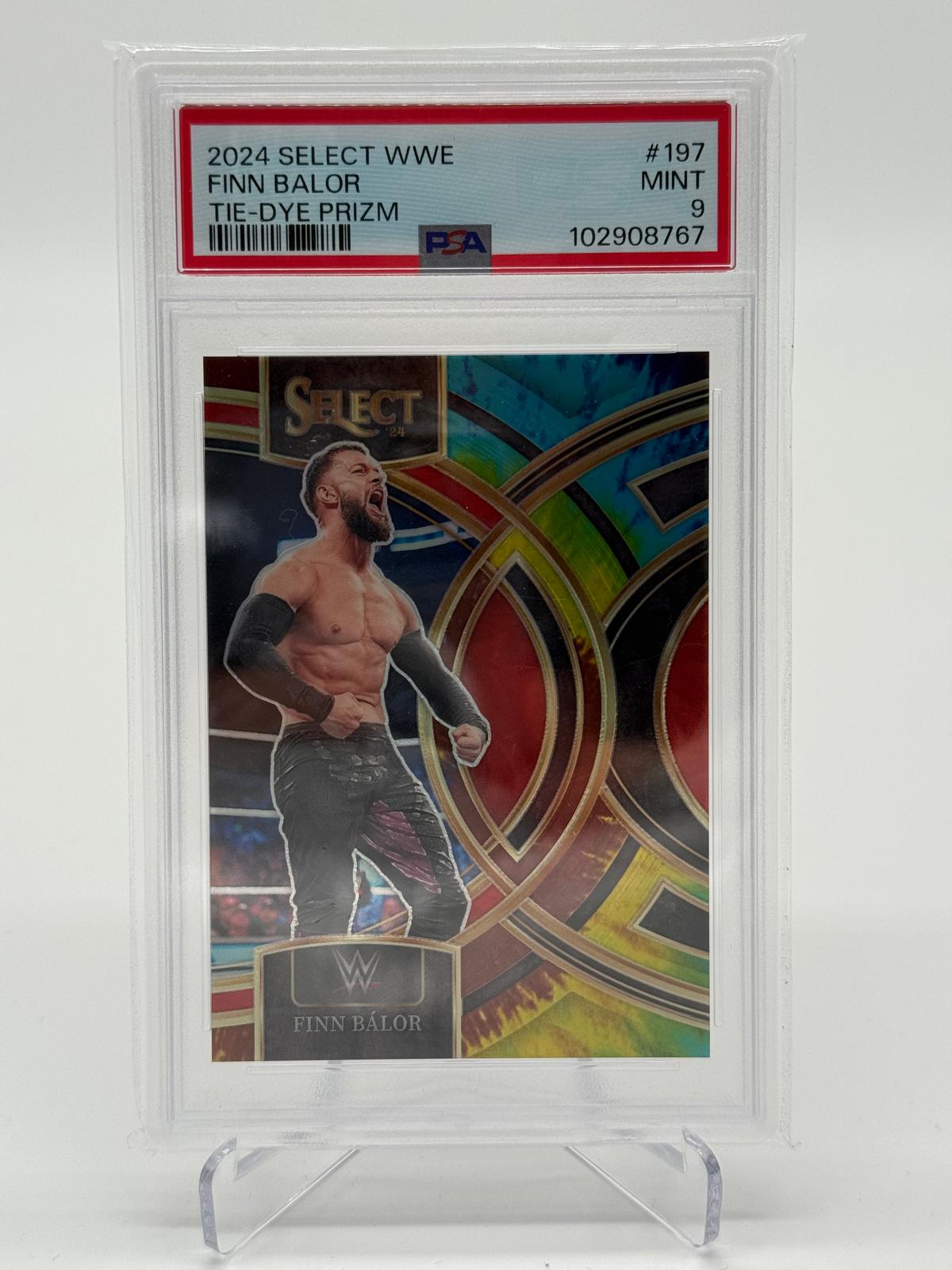 2024 Panini Select WWE Finn Balor Tie-Dye Prizm 05/25 PSA 9