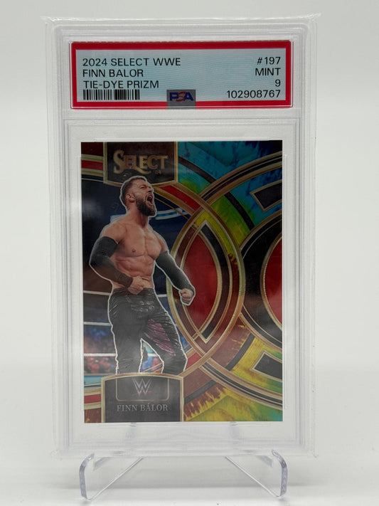 2024 Panini Select WWE Finn Balor Tie-Dye Prizm 05/25 PSA 9