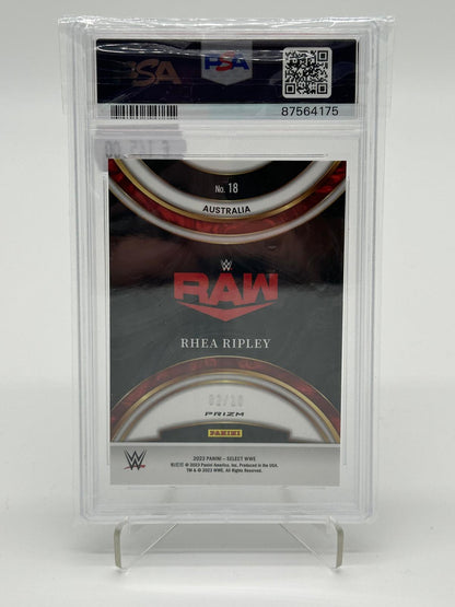 2023 Panini Select WWE Rhea Ripley Global Icons Gold Wave /10 PSA 9