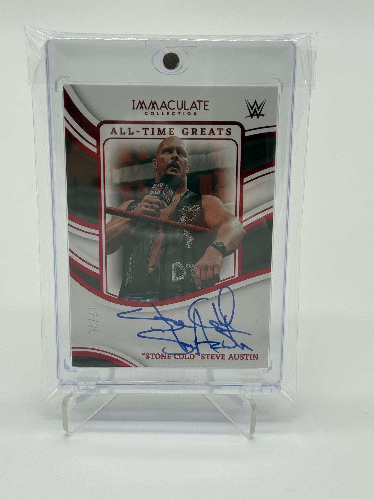 2023-24 Panini Immaculate Steve Austin On Card /25