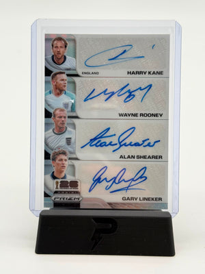 2026 Panini Prizm FIFA Kane/Rooney/Shearer/Lineker Quad Autogramm 72/75