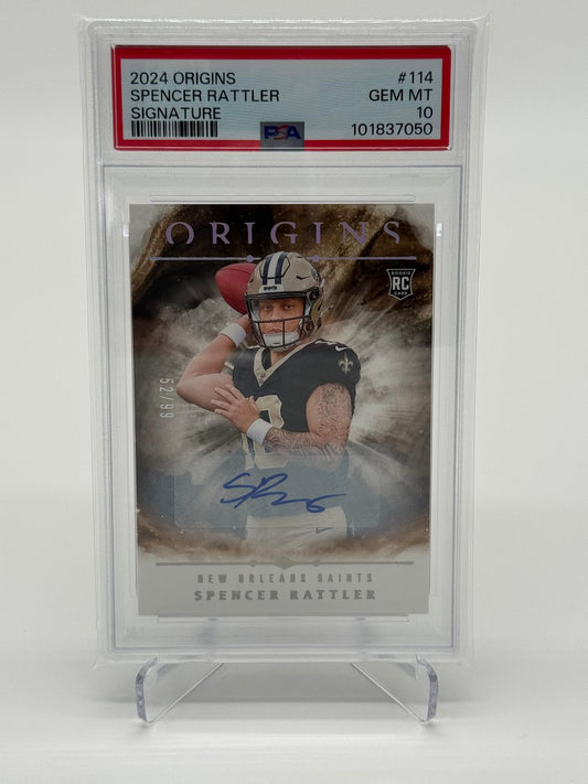 2024 Panini Origins Spencer Rattler RC Auto /99 PSA 10