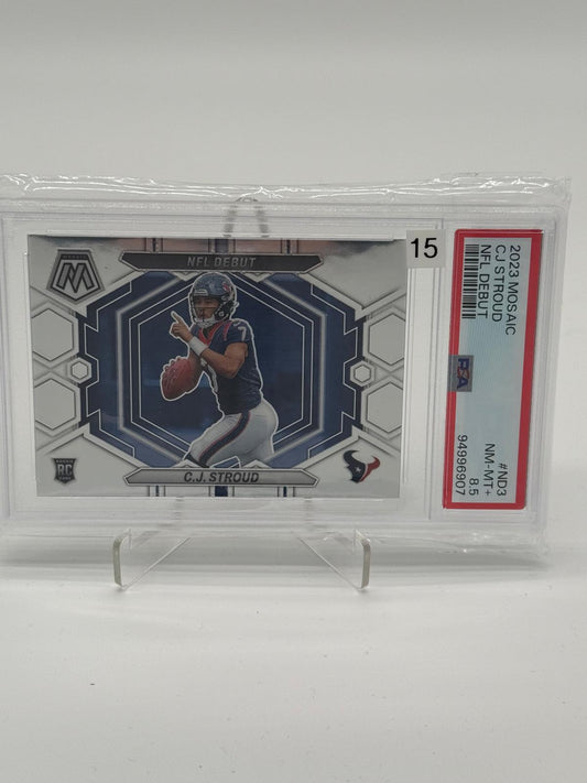2023 Panini Mosaic CJ Stroud RC NFL Debut PSA 8,5