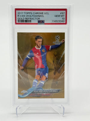 2017 Topps Chrome UCL Ricky Van Wolfswinkel /50 Gold Refractor PSA 10