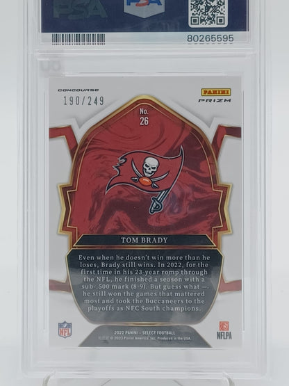 2022 Panini Select Tom Brady Tri-Color-Prizm /249 PSA 9 #26