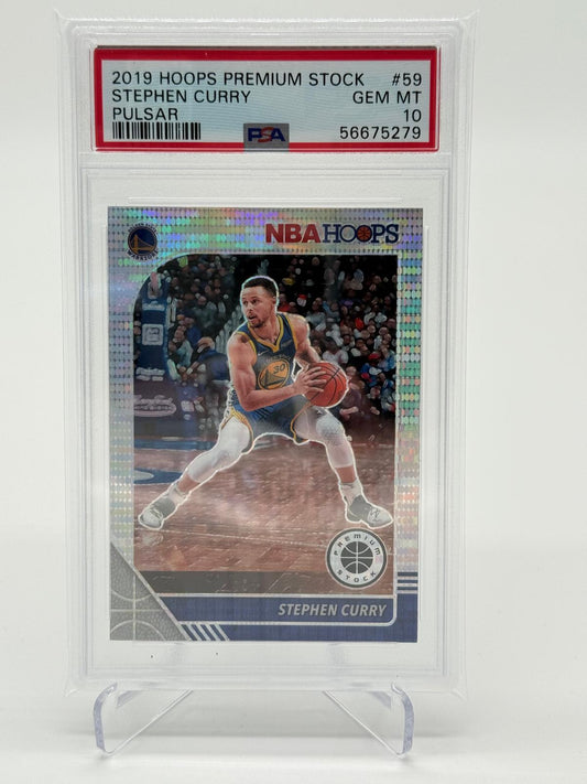 2019 Panini Hoops Premium Stock Stephen Curry Pulsar PSA 10