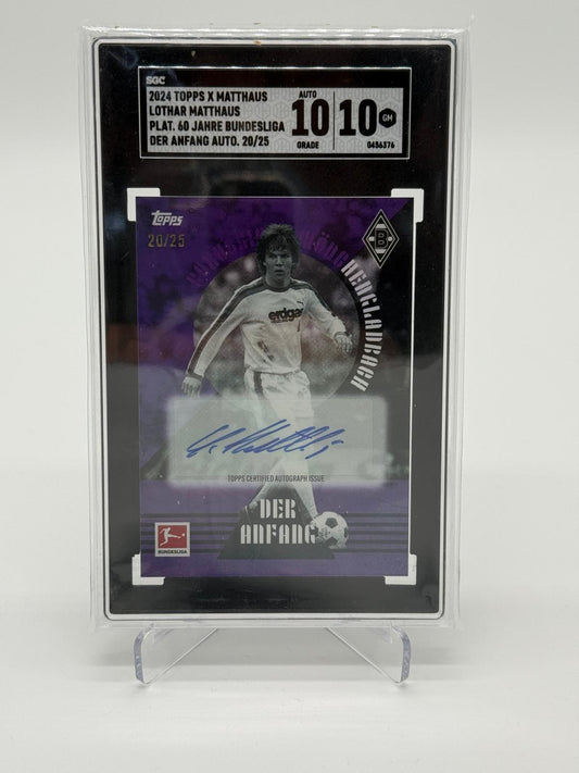 2023-24 Topps Platinum Lothar Matthaus Auto /25 SGC 10 Auto 10