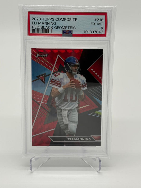 2023 Topps Composite Eli Manning /15 Red/Black Geometric PSA 6