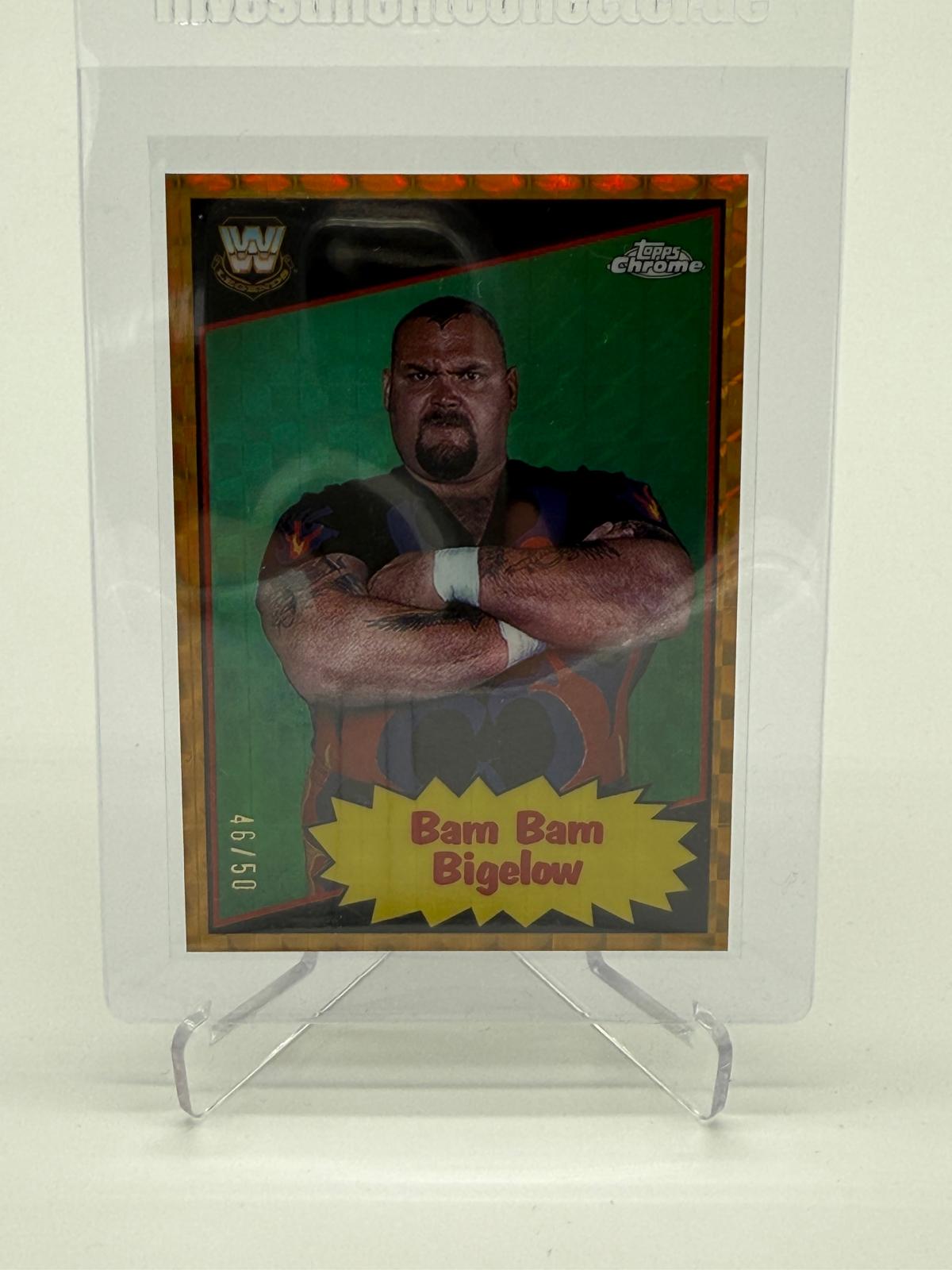 2025 Topps Chrome WWE Bam Bam Bigelow Gold Geometric /50