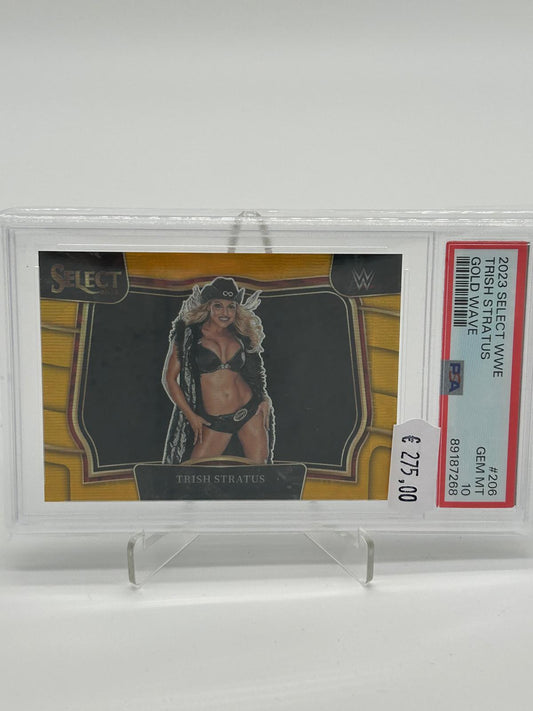 2023 Panini Select WWE Trish Stratus Gold Wave /10 PSA 10