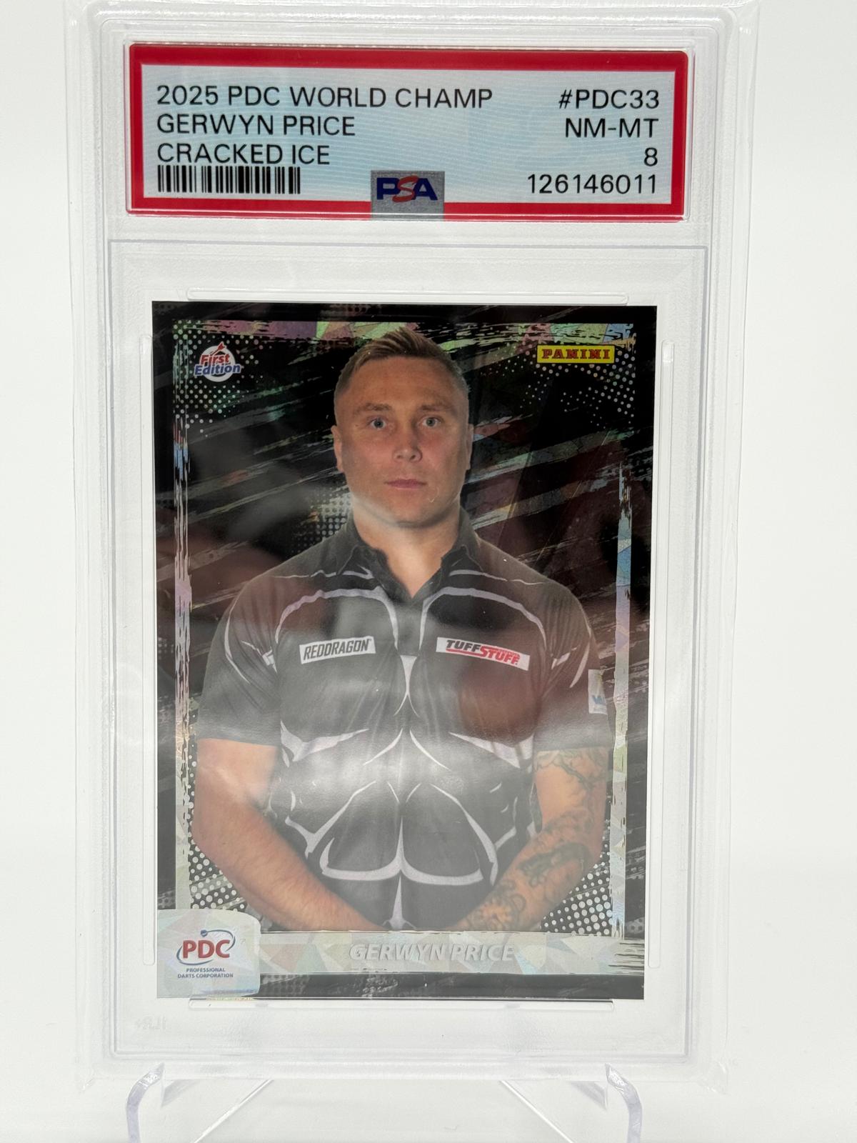 2025 Panini PDC Gerwyn Price Cracked Ice PSA 8