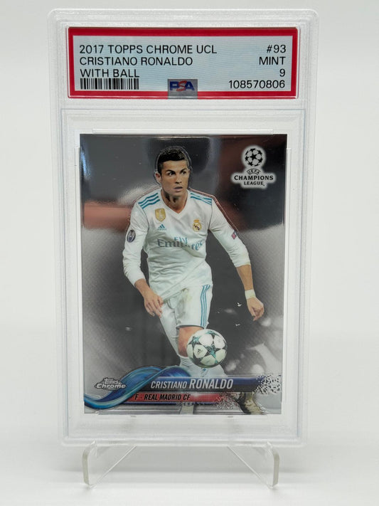2017 Topps Chrome UCL Cristiano Ronaldo Whith Ball PSA 9