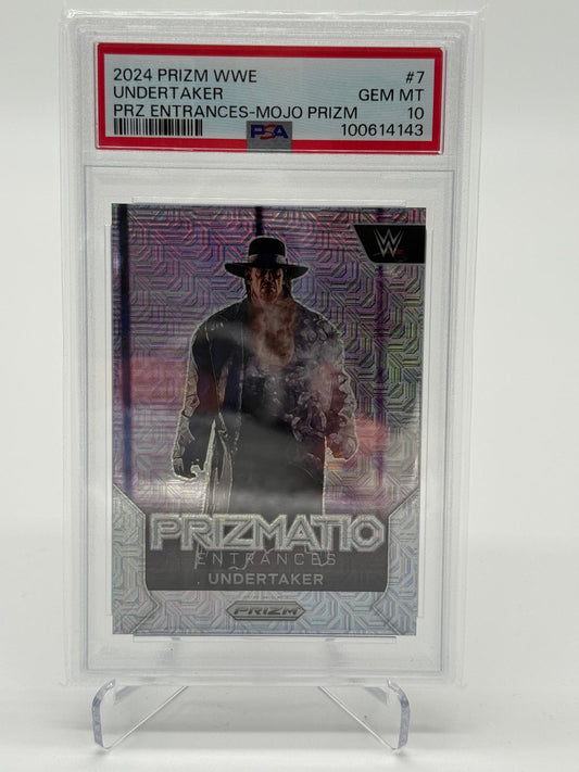 2024 Panini Prizm WWE Undertaker Prizmatic Entrances Mojo Prizm 18/25 PSA 10