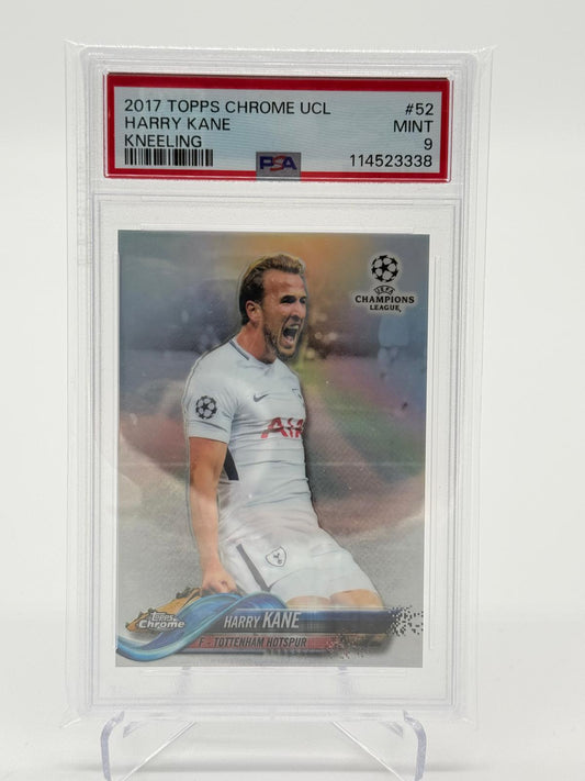 2017 Topps Chrome UCL Harry Kane Kneeling Refractor SP PSA 9