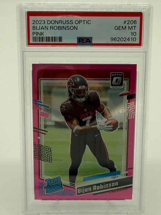 2023 Donruss Optic Bijan Robinson Pink PSA 10
