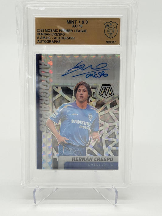 2022 Panini Mosaic Premier League Hernan Crespo Auto GSG 9,0 Auto 10