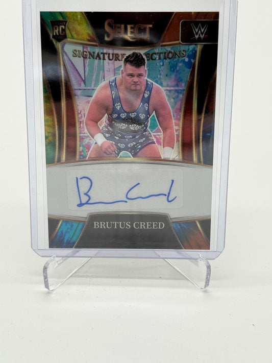 2022 Panini Select WWE Brutus Creed Tie Dye RC Signature Selections Auto 12/25