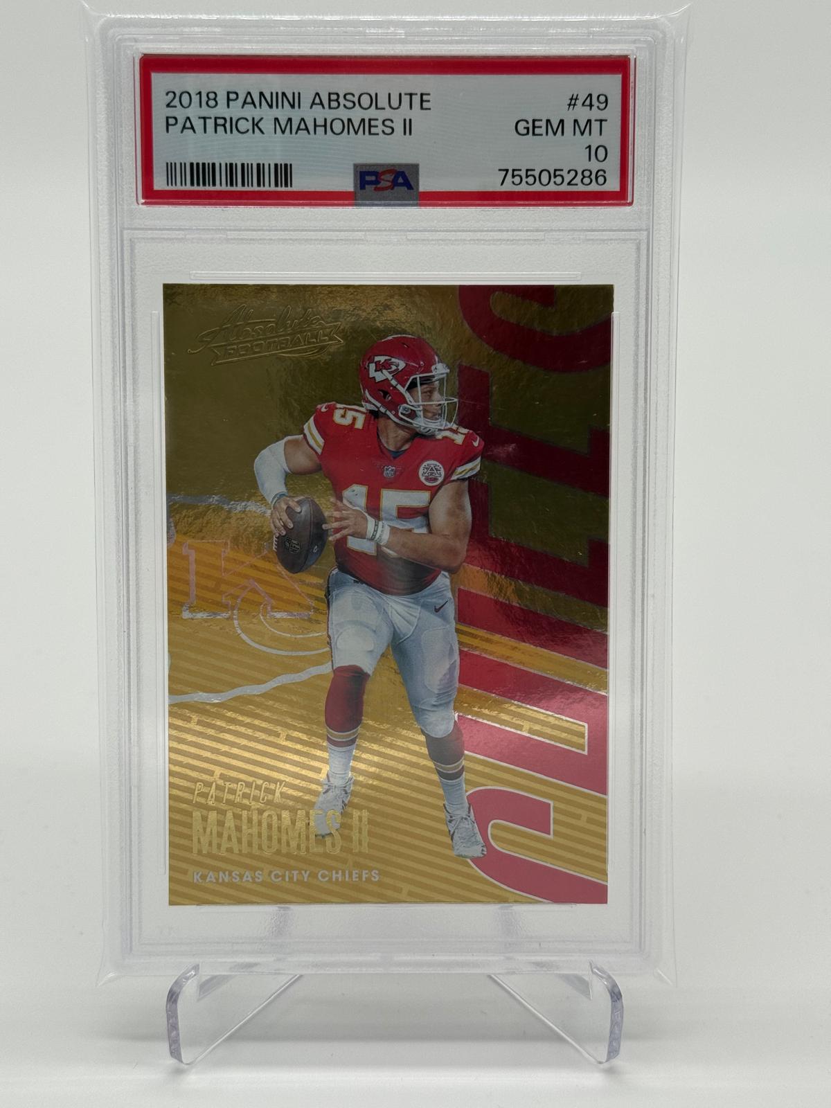 2018 Panini Absolute Patrick Mahommes RC PSA 10