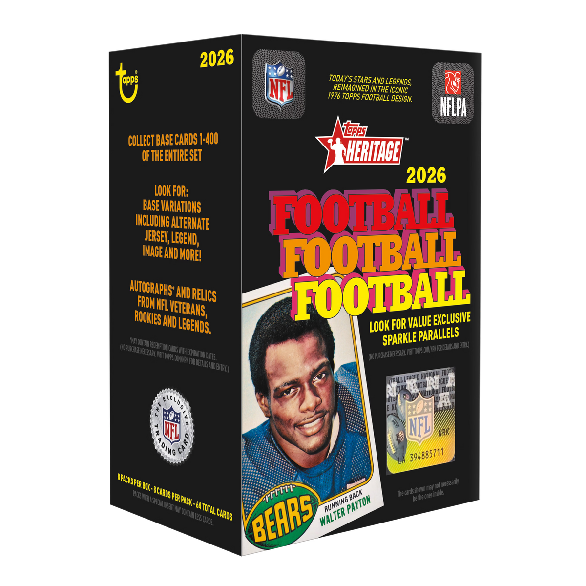 2026 Topps Heritage Football Hobby Box – NFL Trading Cards mit 20 Packs und Autogramm oder Relic Karte