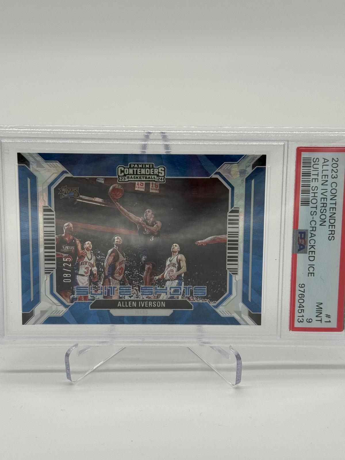 2023 Panini Contenders Allen Iverson Suite Shots-Cracked Ice 08/25 PSA 9 Pop1