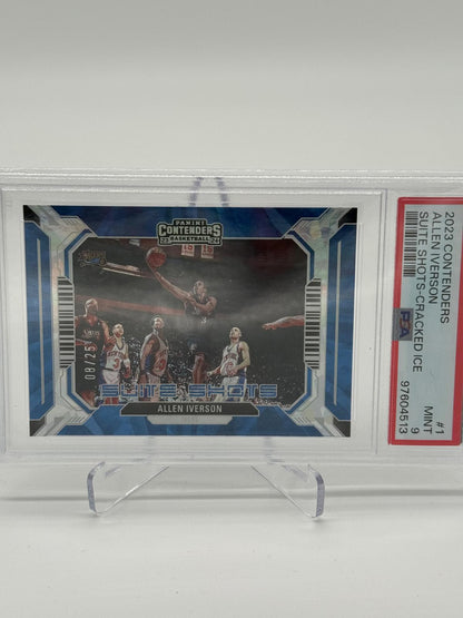 2023 Panini Contenders Allen Iverson Suite Shots-Cracked Ice 08/25 PSA 9 Pop1