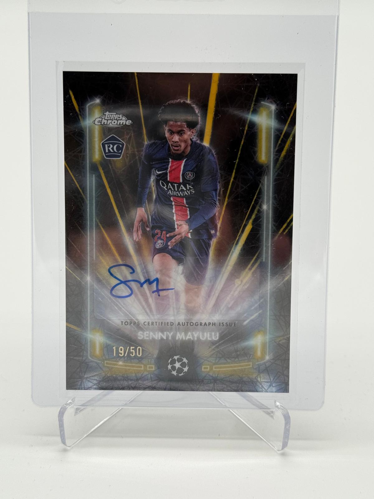 2024-25 Topps Chrome Senny Mayulu Black Lazer Auto /50
