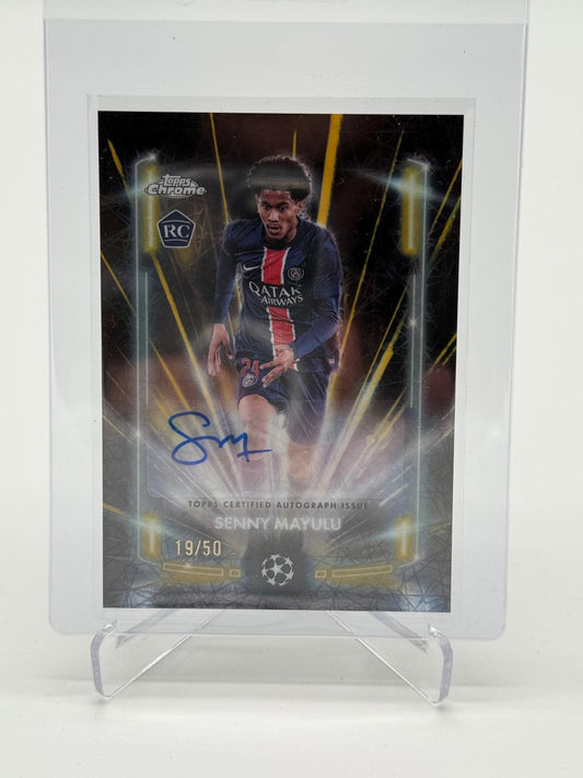 2024-25 Topps Chrome Senny Mayulu Black Lazer Auto /50