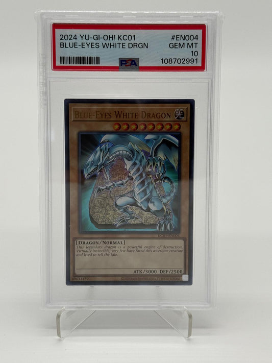2024 YU-GI-OH! KC01-EN004 Blue-Eyes White Dragon PSA 10