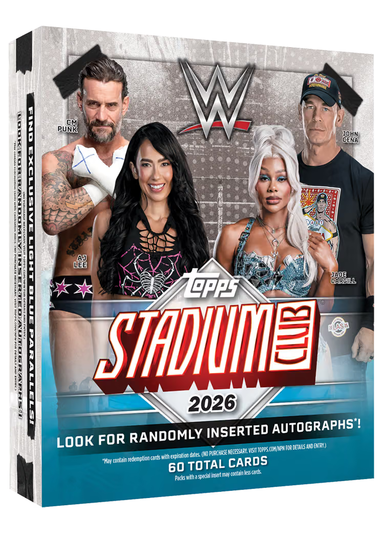 2026 Topps WWE Stadium Club Mega Box – WWE Wrestling Trading Cards mit 60 Karten von Topps
